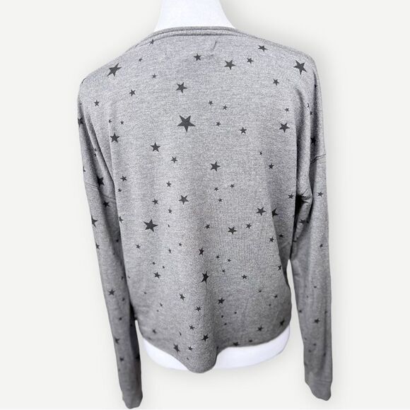 Thread & Supply Aliza Dark Gray Star Print Relaxed Fit Pullover Sweatshirt. XS. - Picture 4 of 8